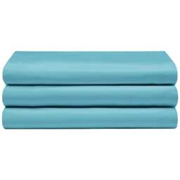 Serene Double Teal Flat Bed Sheet - Blue - Wilko - thumbnail 1