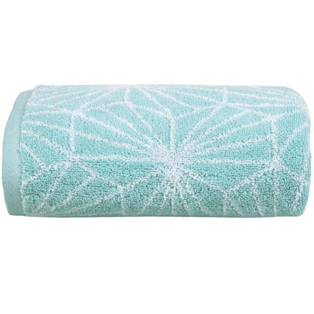 Allure Bath Fashions Duckegg Geometric Bath Towel - Size: 50 x 90cm - Blue - Wilko - image 1