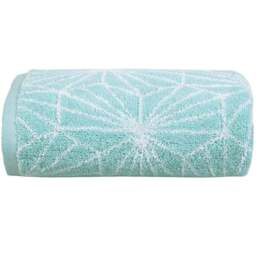 Allure Bath Fashions Duckegg Geometric Bath Towel - Size: 50 x 90cm - Blue - Wilko