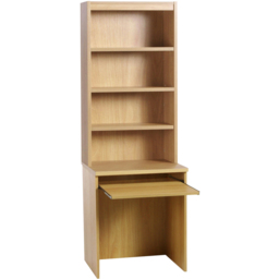 R White Cabinets 4 Shelf Small Laptop Desk with Keyboard Tray and Hutch Brown - Size: 182.8 x 60 x 54cm - Wilko - thumbnail 3