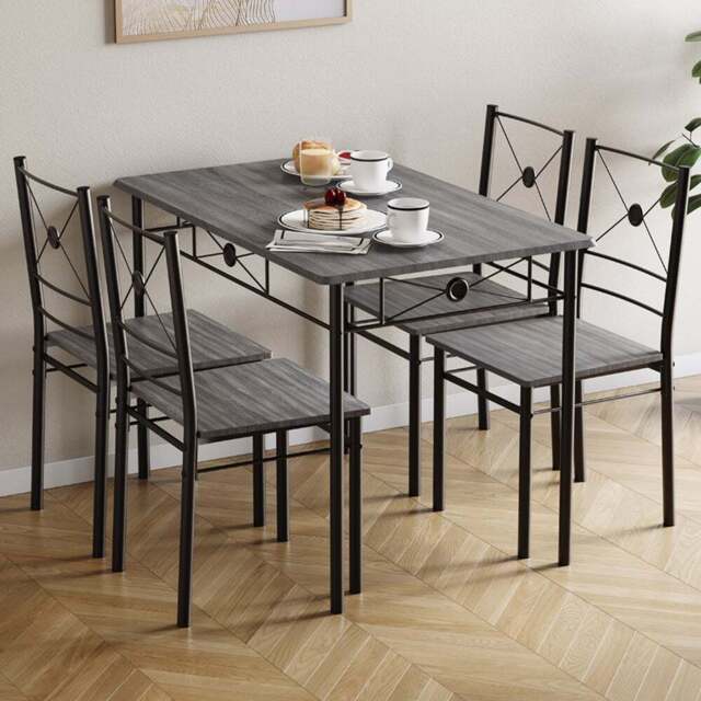 VIDA DESIGNS Roslyn 4 Seater Dining Set Grey - Wilko - image 1