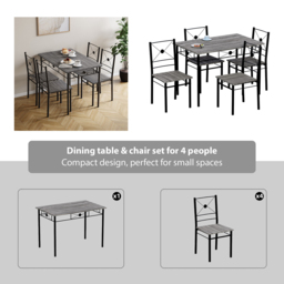 VIDA DESIGNS Roslyn 4 Seater Dining Set Grey - Wilko - thumbnail 7