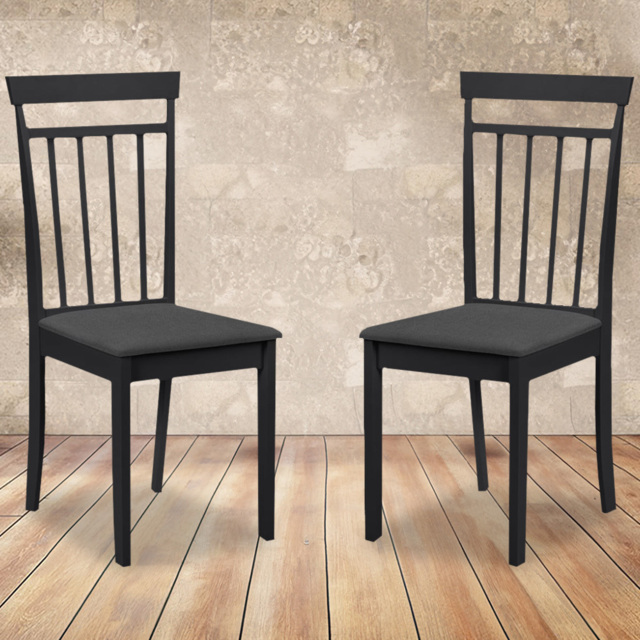 Julian Bowen Coast Set of 2 Black Dining Chair - Wilko - image 1