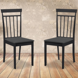 Julian Bowen Coast Set of 2 Black Dining Chair - Wilko - thumbnail 1