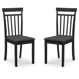 Julian Bowen Coast Set of 2 Black Dining Chair - Wilko - thumbnail 3