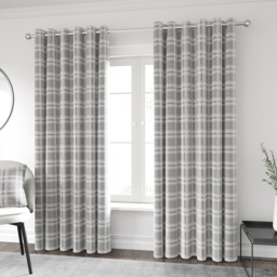 Helena Springfield Harriet Woven Lined Blush and Grey Curtains 229 x 183cm - Size: W 229 x D 183cm - Blush/Grey - Wilko