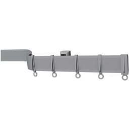New Edge Blinds 500cm Coiled Streamline PVC Silver Curtain Track - Wilko