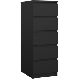 Florence 5 Drawer Matt Black Narrow Chest of Drawers - Furniture to Go - Wilko - thumbnail 3