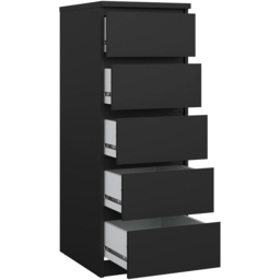 Florence 5 Drawer Matt Black Narrow Chest of Drawers - Furniture to Go - Wilko - thumbnail 5