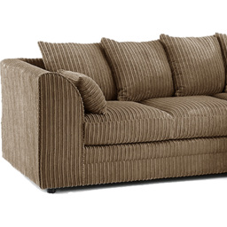 Portland Luxor 4 Seater Coffee Jumbo Cord Right Hand L Shape Corner Sofa - Brown - Wilko - thumbnail 5