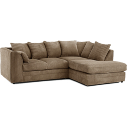 Portland Luxor 4 Seater Coffee Jumbo Cord Right Hand L Shape Corner Sofa - Brown - Wilko - thumbnail 3