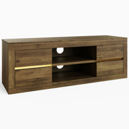 GFW Astley 4 Drawer 2 Open Shelf Knotty Oak TV Unit - Size: 45 x 130 x 39cm - Brown - Wilko - thumbnail 3