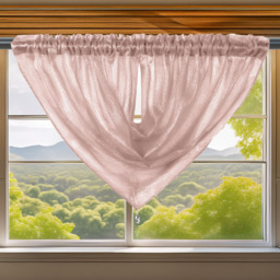 Velosso Alessandria Blush Pink Slot Top Swag Voile Panel Curtain 112 x 99cm - Wilko