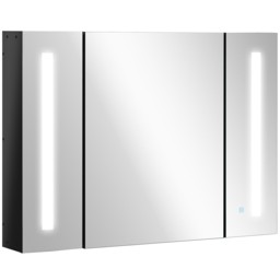 Kleankin Natural 2 Side LED Mirror Bathroom Cabinet - Size: 90 x 15 x 65cm - Wilko - thumbnail 3