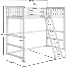 Flair Jules White High Sleeper - Size: Single - Wilko - thumbnail 7