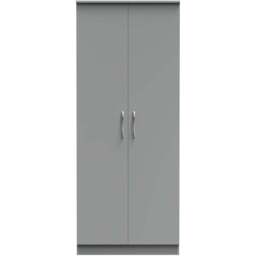 Crowndale Avon 2 Door Dusk Grey Wardrobe Ready Assembled - Wilko - thumbnail 3