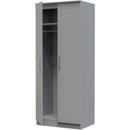 Crowndale Avon 2 Door Dusk Grey Wardrobe Ready Assembled - Wilko - thumbnail 7