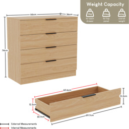 Vida Designs Trega Pine 4 Piece Bedroom Furniture Set - Size: 170 x 76 x 53cm - Wilko - thumbnail 7
