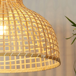 Lighting Collection Pelltis Large Bamboo Ceiling Lamp Shade - Size: 39 x 53 x 53cm - Natural - Wilko - thumbnail 5