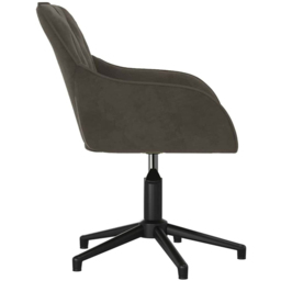 vidaXL Dark Grey Velvet Height-Adjustable Swivel Office Chair - Size: 72 x 56 x 61.5cm - Wilko - thumbnail 5