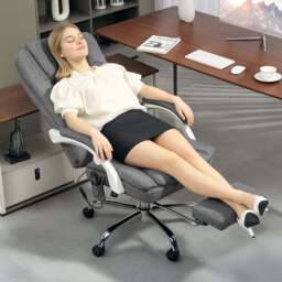 Portland Grey Massage and Heat Recliner Office Chair - Size: 121 x 60 x 66cm - Wilko