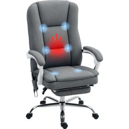 Portland Grey Massage and Heat Recliner Office Chair - Size: 121 x 60 x 66cm - Wilko - thumbnail 3
