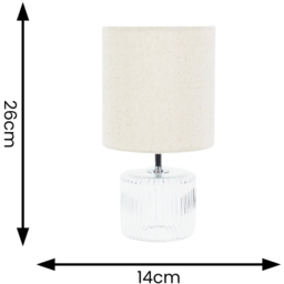 ValueLights Set of 2 Betty Natural Shade Clear Glass LED Table Lamp - Cream - Wilko - thumbnail 5