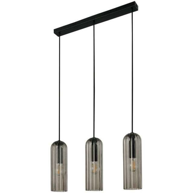 Nordlux Miella 3 Rail Smoked Pendant Light - Size: 30 x 52 x 10cm - Black - Wilko - image 1
