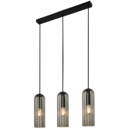 Nordlux Miella 3 Rail Smoked Pendant Light - Size: 30 x 52 x 10cm - Black - Wilko - thumbnail 5