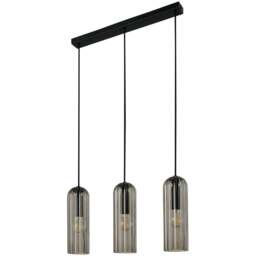 Nordlux Miella 3 Rail Smoked Pendant Light - Size: 30 x 52 x 10cm - Black - Wilko - thumbnail 1