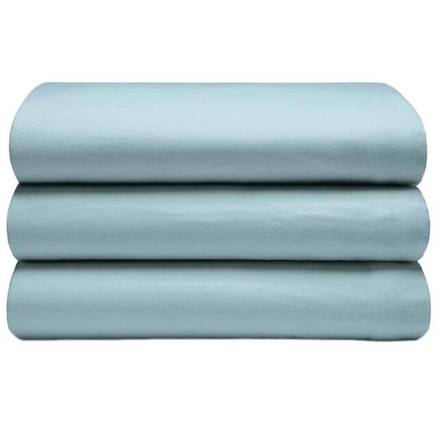 Serene Single Blue Brushed Cotton Flat Bed Sheet - Wilko - image 1