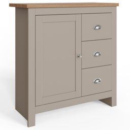 GFW Lancaster Single Door 3 Drawer Grey Storage Unit - Size: 35 x 79 x 81cm - Wilko - thumbnail 4