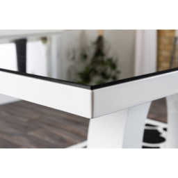 Furniturebox Lucia Valera 6 Seater Dining Set Grey Gloss Black and Chrome - Wilko - thumbnail 6