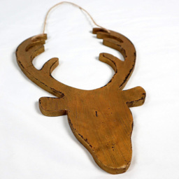 Shatchi Golden Deer Head Wooden Hanging Christmas Decoration 26cm - Size: 25 x 12 x 8cm - Wilko - thumbnail 5