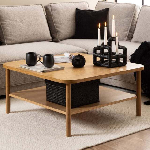 Florence Banbury Oak Square Coffee Table - Brown - Furniture To Go - Wilko - image 1
