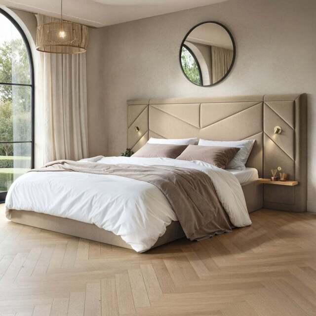 Flair Alice Double Beige Velvet Hotel Ottoman Bed with Light - Cream - Wilko - image 1