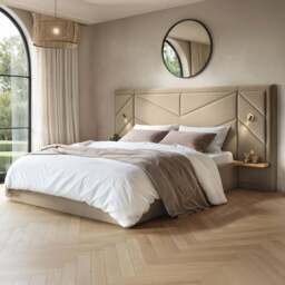 Flair Alice Double Beige Velvet Hotel Ottoman Bed with Light - Cream - Wilko - thumbnail 1