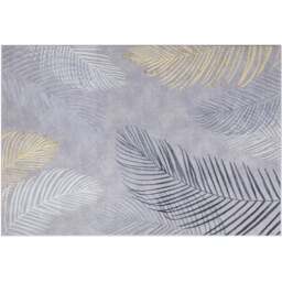 Contemporary Leaf Sunset Rug - Gold/120cm - Wilko
