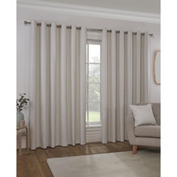 Divante Verona Linen Look Curtains - Natural/183cm/168cm - Wilko - thumbnail 3