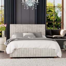 Laurence Llewelyn Bowen Estella Super King Size Pearl Mirazzi Velvet Ottoman Bed - Cream - Laurence Llewelyn-Bowen - Wilko - thumbnail 1