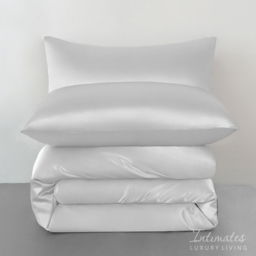 Intimates Super King Size White Satin Bedding Set - Wilko - thumbnail 4