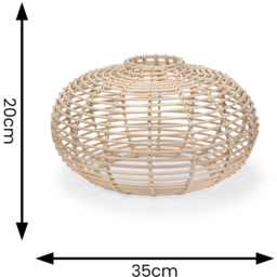 ValueLights Romy Natural Rattan Pendant Lamp Shade - Size: 20 x 35 x 35cm - Brown - Wilko - thumbnail 6