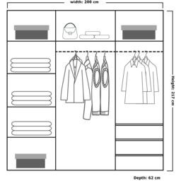 Sliding Wardrobes 4U Etna 2 Door Black Wide Full Mirrored Wardrobe 200cm - Wilko - thumbnail 5