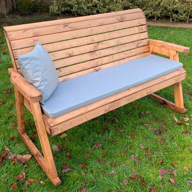Charles Taylor 3 Seater Rocker Bench with Grey Cushions - Wilko - image 1