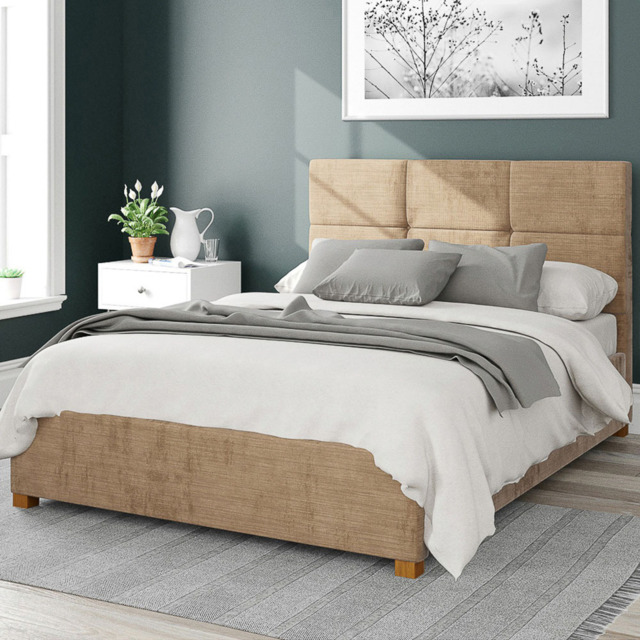 Aspire Caine Single Champagne Firenze Velour Ottoman Bed - Cream - Aspire Beds - Wilko - image 1