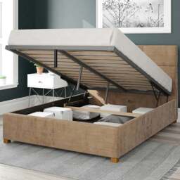 Aspire Caine Single Champagne Firenze Velour Ottoman Bed - Cream - Aspire Beds - Wilko - thumbnail 3