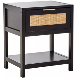 Interiors by Premier Sherman Single Drawer Single Shelf Black Side Table - Size: 50 x 40 x 60cm - Wilko - thumbnail 3