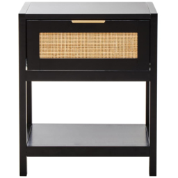 Interiors by Premier Sherman Single Drawer Single Shelf Black Side Table - Size: 50 x 40 x 60cm - Wilko - thumbnail 4