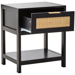 Interiors by Premier Sherman Single Drawer Single Shelf Black Side Table - Size: 50 x 40 x 60cm - Wilko - thumbnail 5