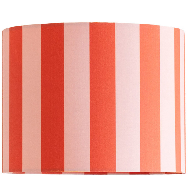 ValueLights Callie Colour Clash Orange and Pink Striped Fabric Small Drum Lamp Shade - Size: 20 x 26 x 26cm - Multi - Wilko - image 1